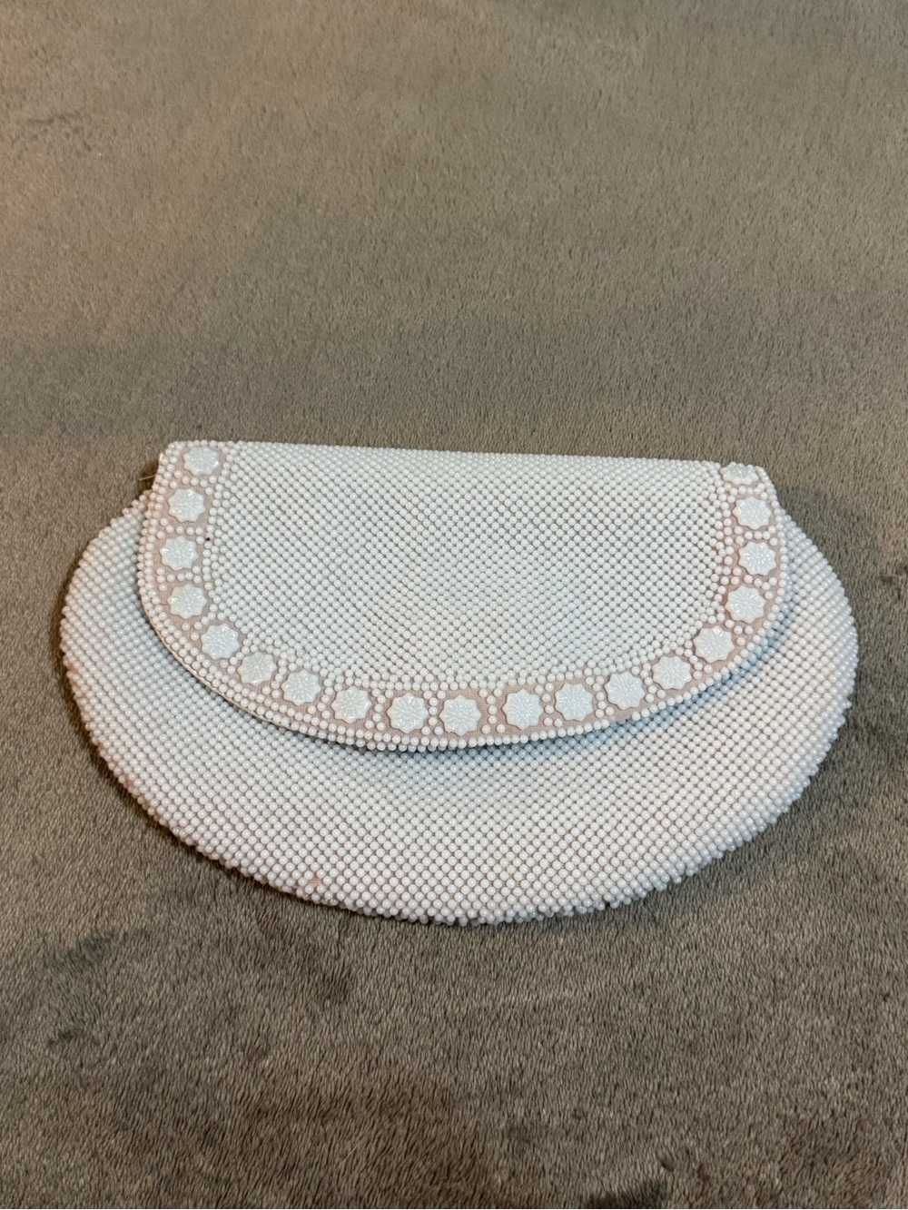 Vintage Light Blue Beaded Clutch Bag Made in Hong Kong